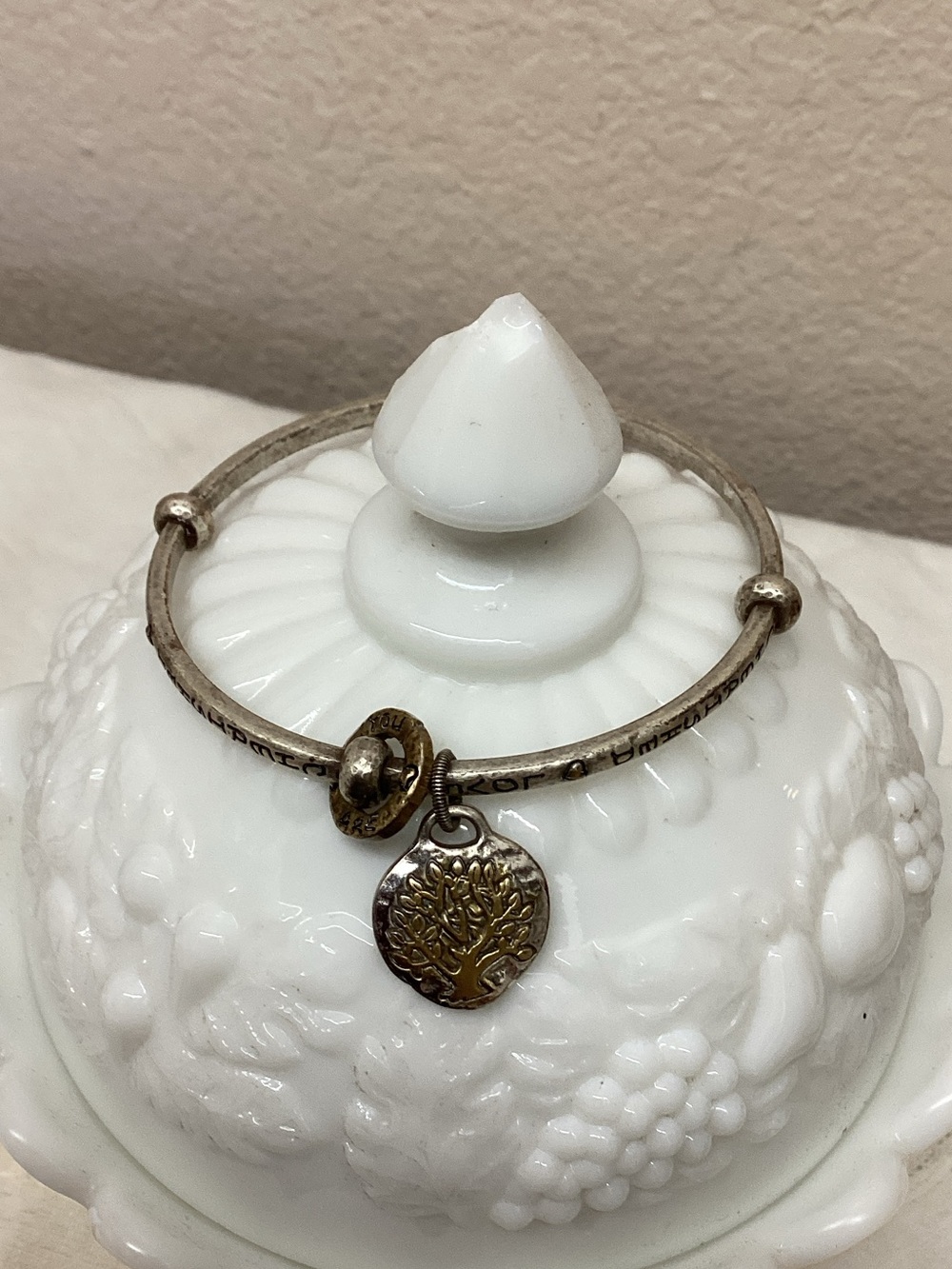 Brighton Two-Tone Tree of Life Charm Bangle Bracelet - Silver & Gold